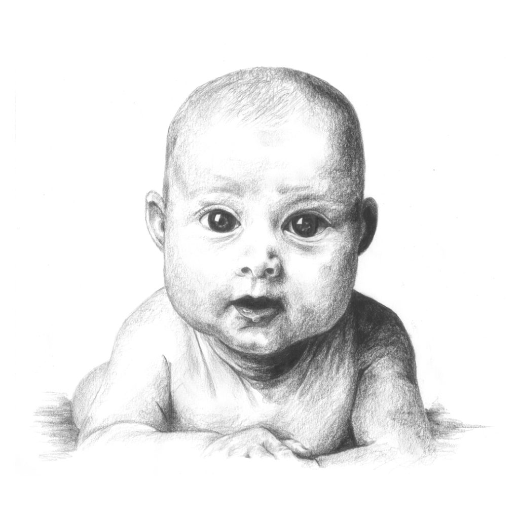 BABY Portrait | Zeichnung mit Kohle